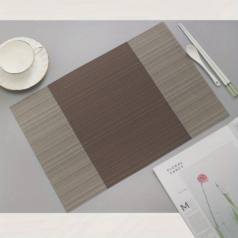 Set of 6 Teslin Placemats Washable Reusable Anti-fouling Table Mats