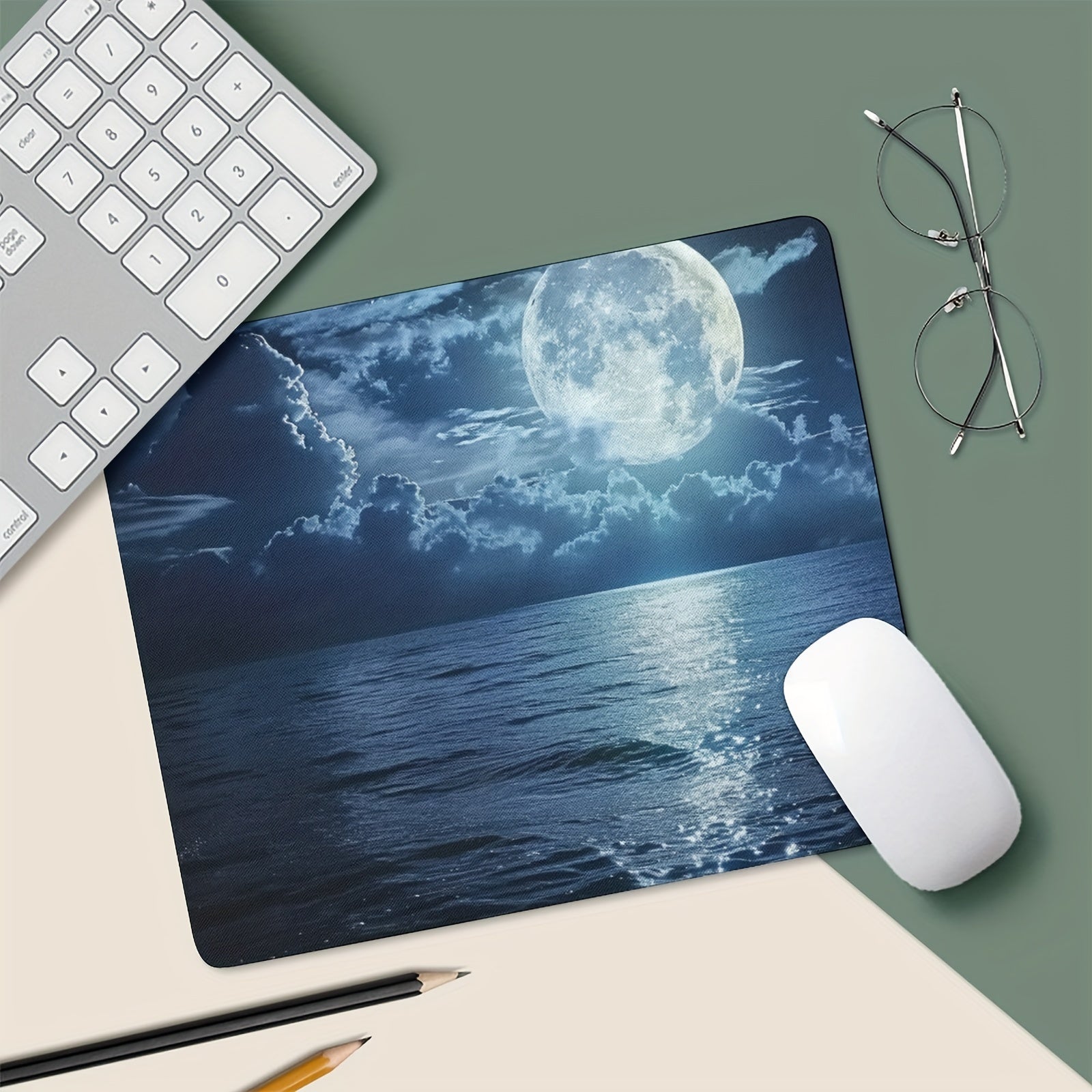 Moonlight Sand Mouse Pad Non slip Rubber Base for Computer Laptop