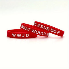 WWJD Colored Rubber Wristband Bracelet Women's Party Accessories