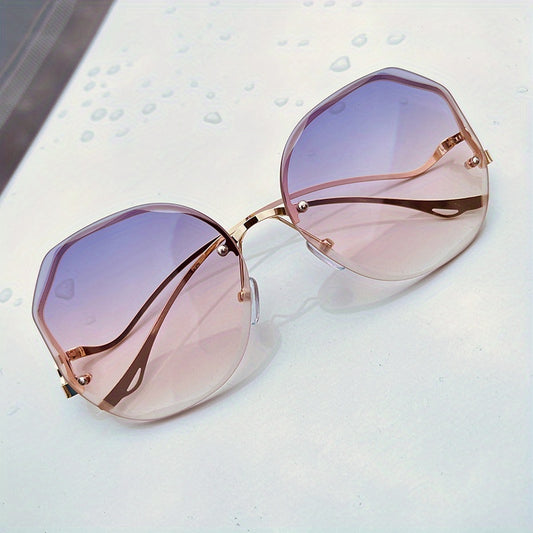 Ombre Rimless Sunglasses Women Gradient UV400 Sun Shades