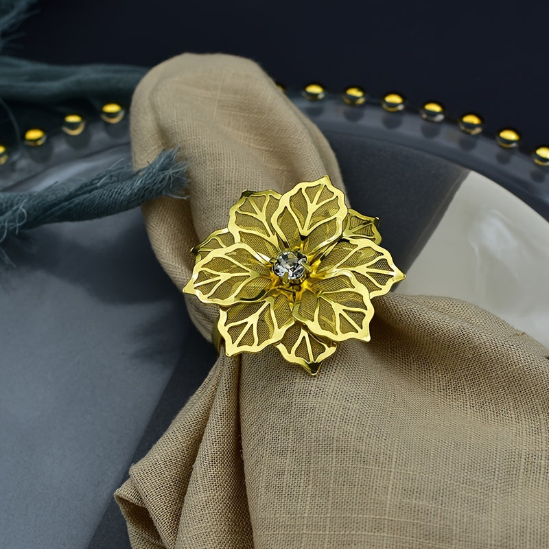 2pcs Farmhouse Floral Napkin Rings for Home Table Decorations