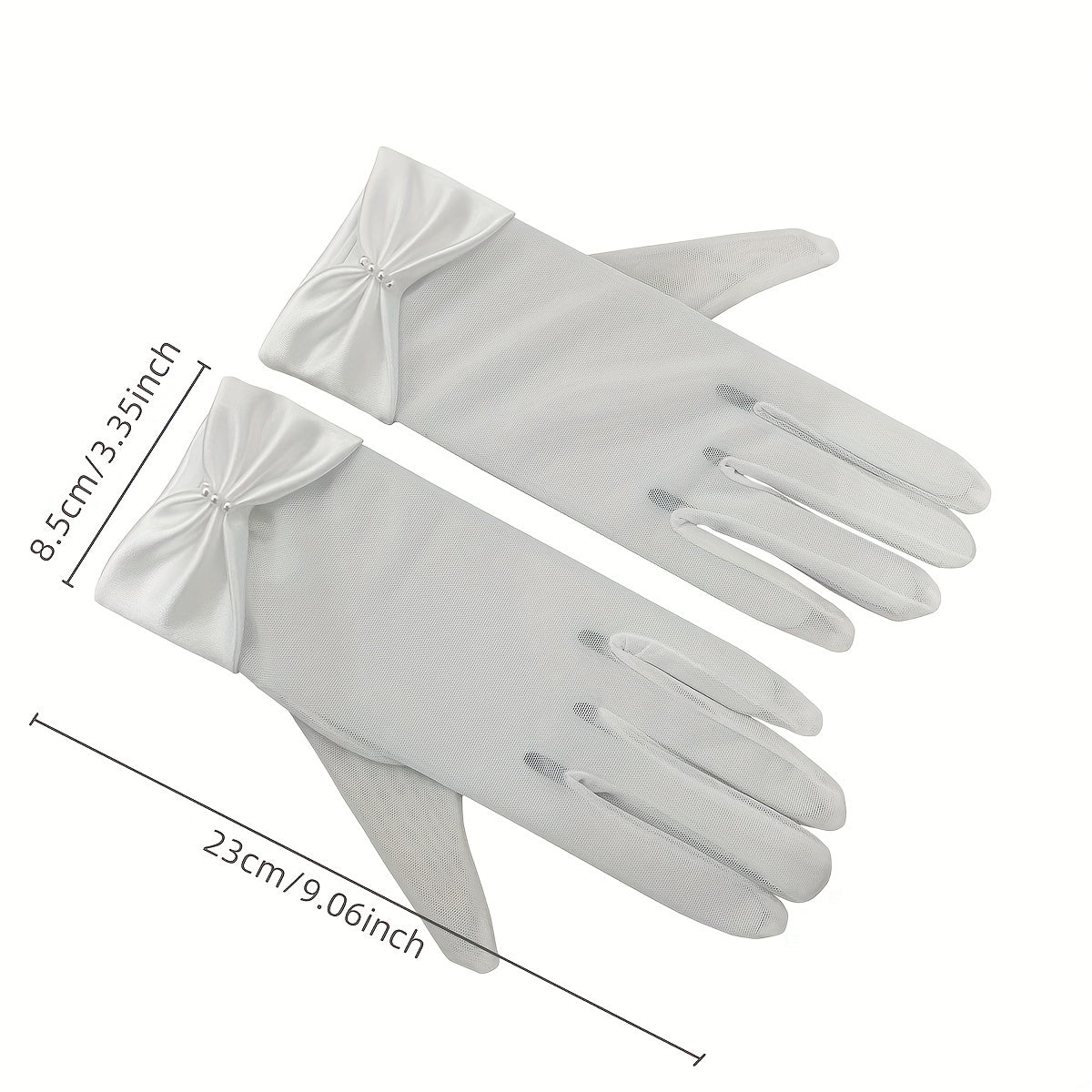 Bridal Mesh Gloves with Pearl Bowknot Wedding Accessories