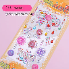 Children's 3D Crystal Stickers Baby Princess Reward Gem Sticky Stickers