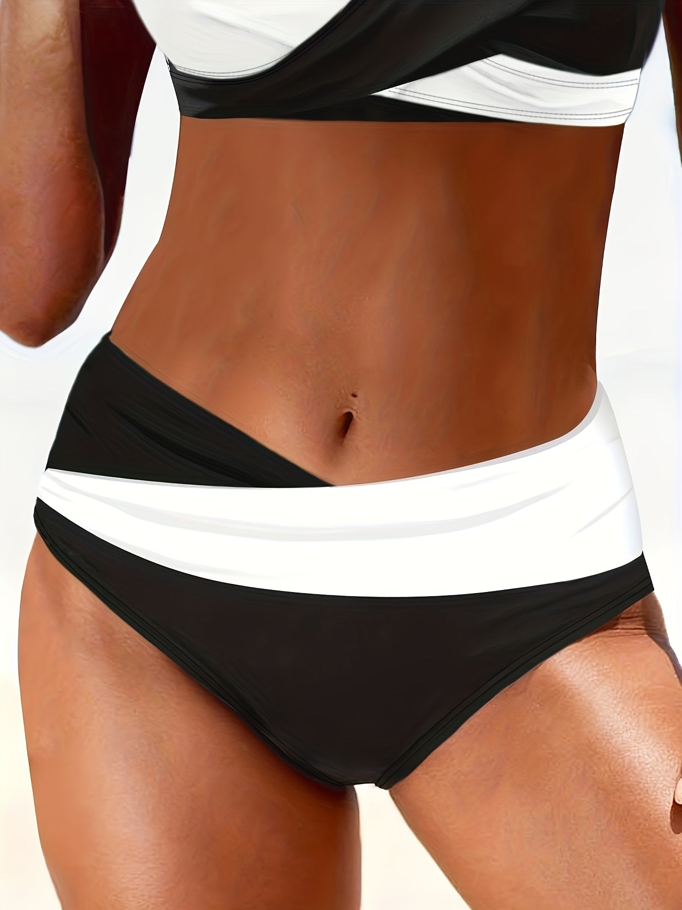Colorblock Cross Front Halter Bikini Set