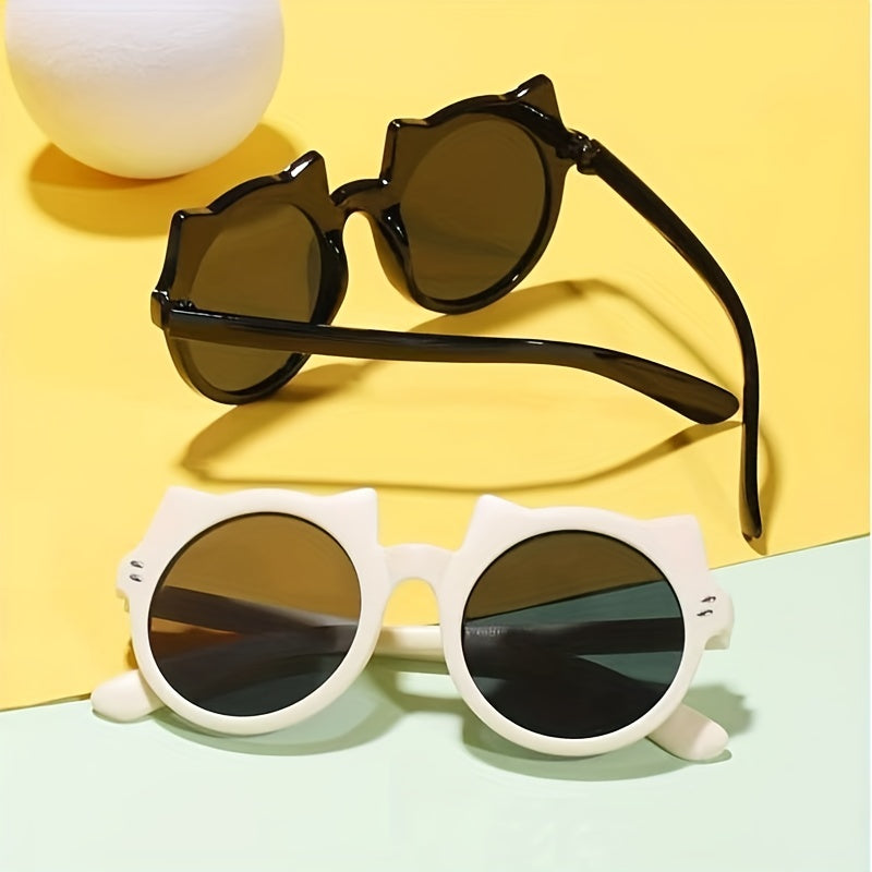 Cat Round Frame Sunglasses UV Protection Summer Beach Baby Accessory