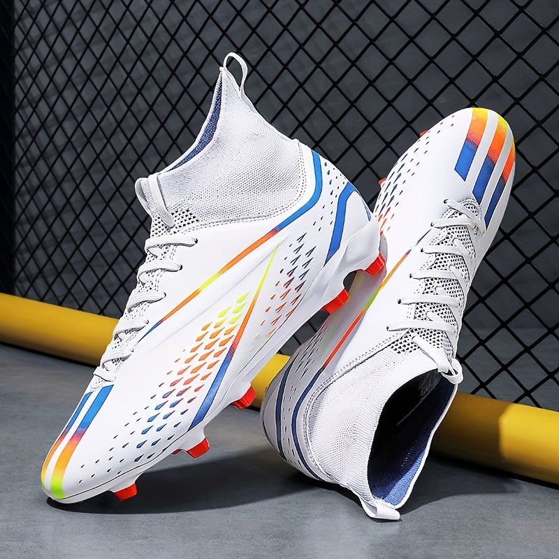 Youth Soccer Cleats Anti Skid Breathable Lace Up Outdoor Training Foot Bowl
