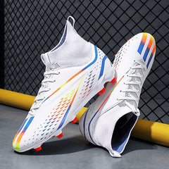 Youth Soccer Cleats Anti Skid Breathable Lace Up Outdoor Training Foot Bowl