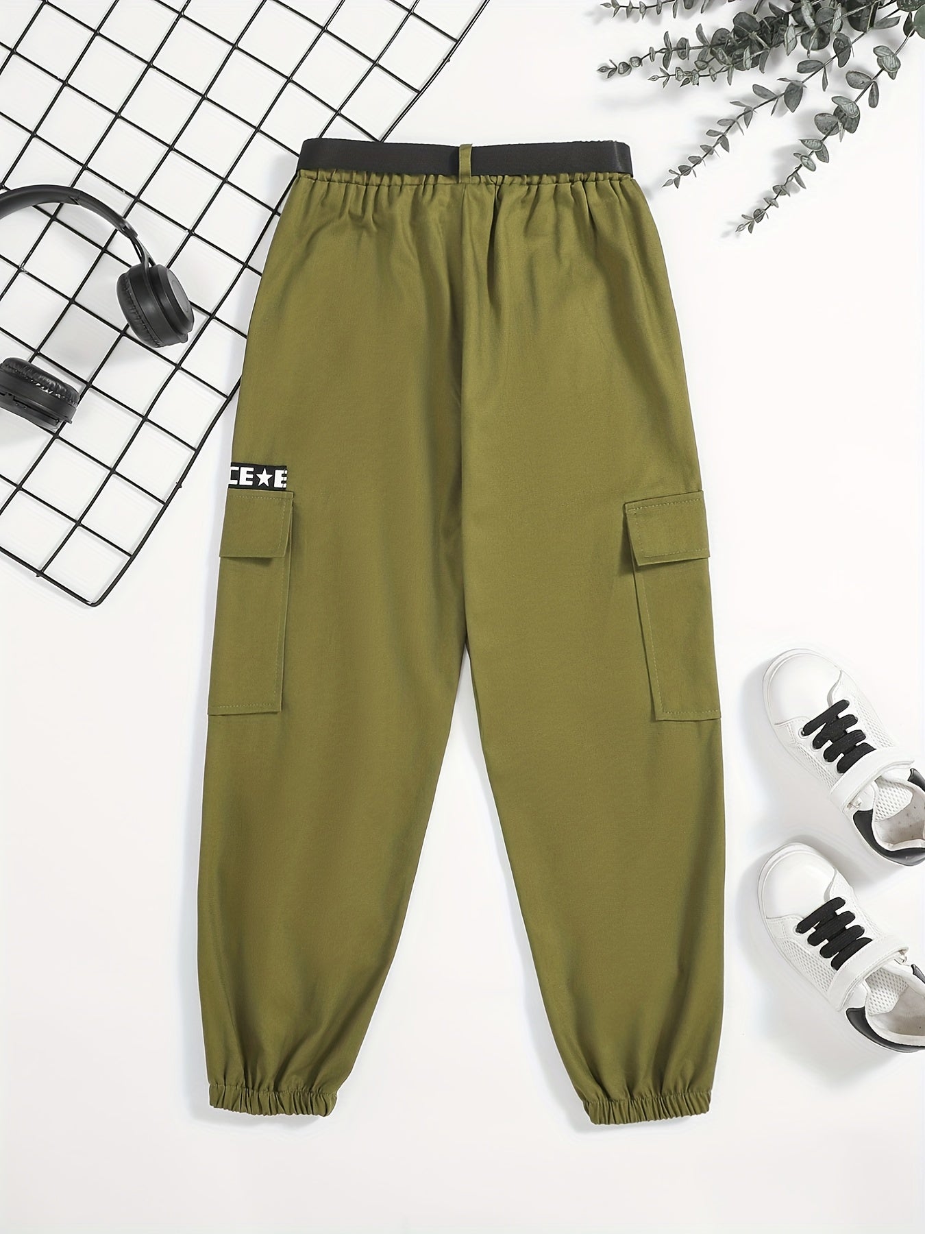 Boys Casual Cargo Pants With Belt for Kids