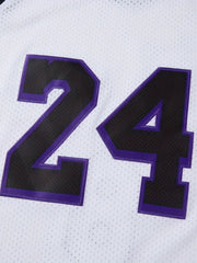 Mens LA 24 City Edition Embroidery Basketball Jersey Retro Mesh