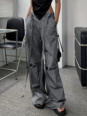 Sporty Lace-Up Loose Fit Trousers Women's Activewear