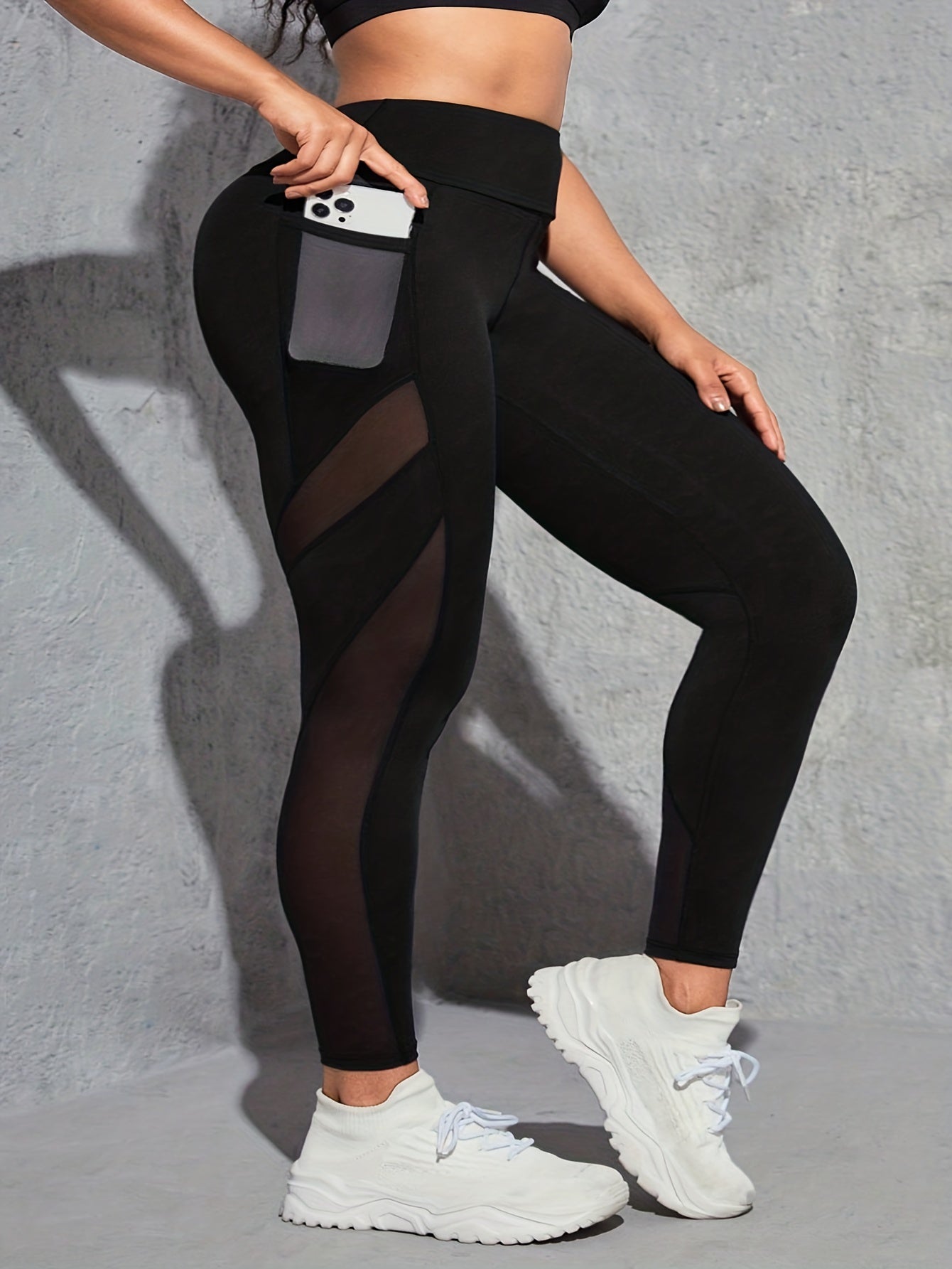 Contrast Mesh High Waisted Leggings