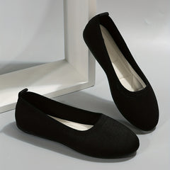Women's Knitted Almond Toe Slip-On Flats