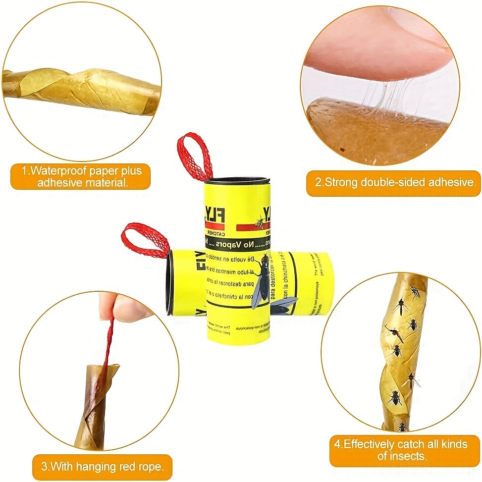 32pcs Sticky Fly Strip Fly Catcher Easy Fly Trap Tape Fruit Fly Traps