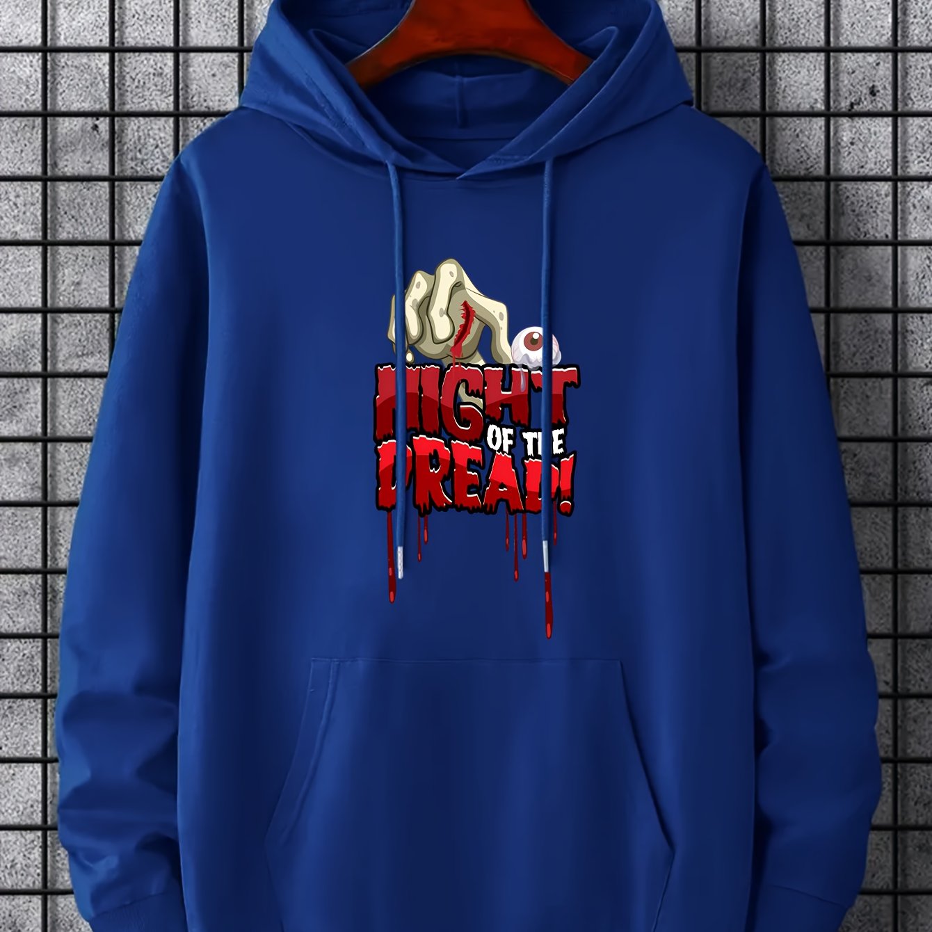 Dread Men's Halloween Print Hoodie Stretch Drawstring Sweatshirt