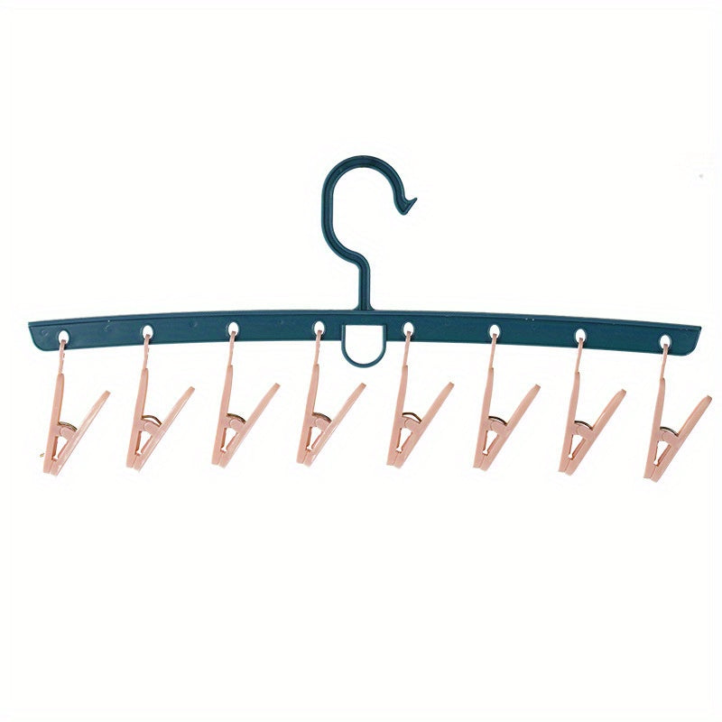 8 Clip Contrast Plastic Storage Hanger for Socks Underwear Hats