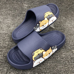 Men's Dog Cartoon Slides Comfortable Lightweight Slippers Indoor Outdoor