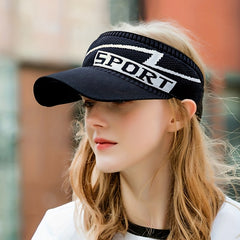 Jacquard Visor Hat Elastic Knitted Golf Cap Lightweight Sun Hats for Women