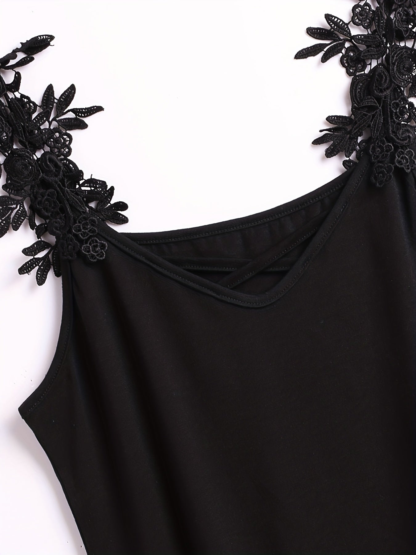 Lace Strap Tank Top Sleeveless Summer Casual Top