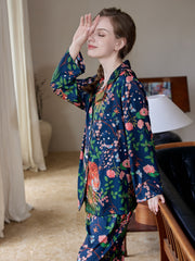 Floral Print Pajama Set Long Sleeve Top & Pants