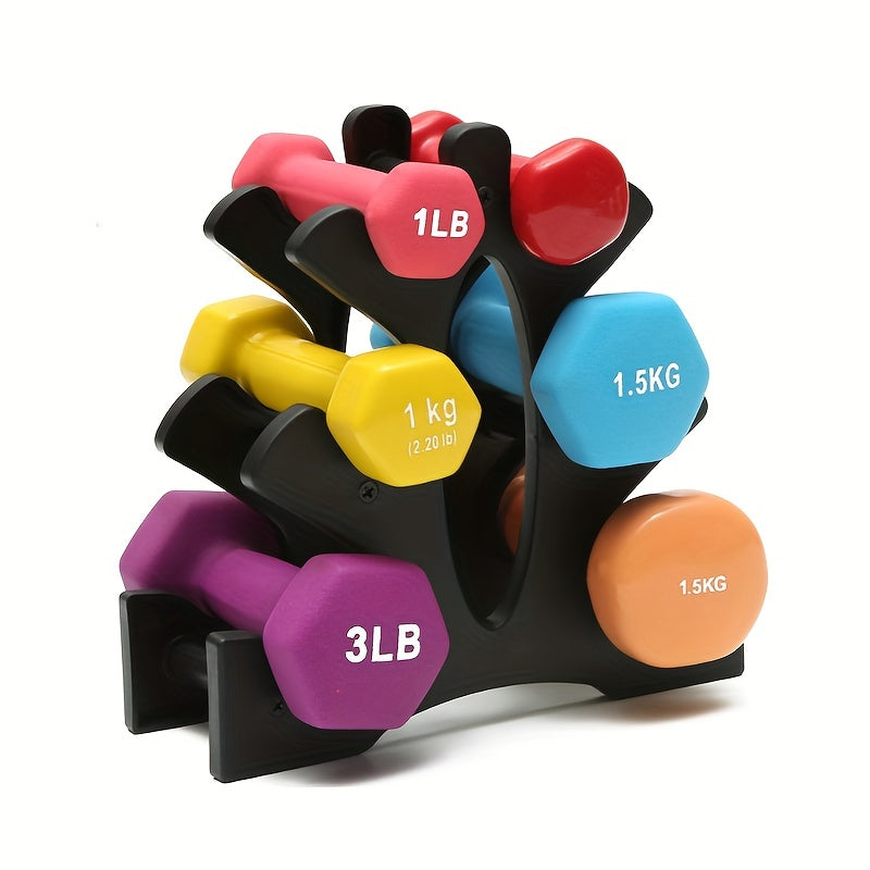 A-Shaped Dumbbell Rack Holds 6 Dumbbells on Both Sides