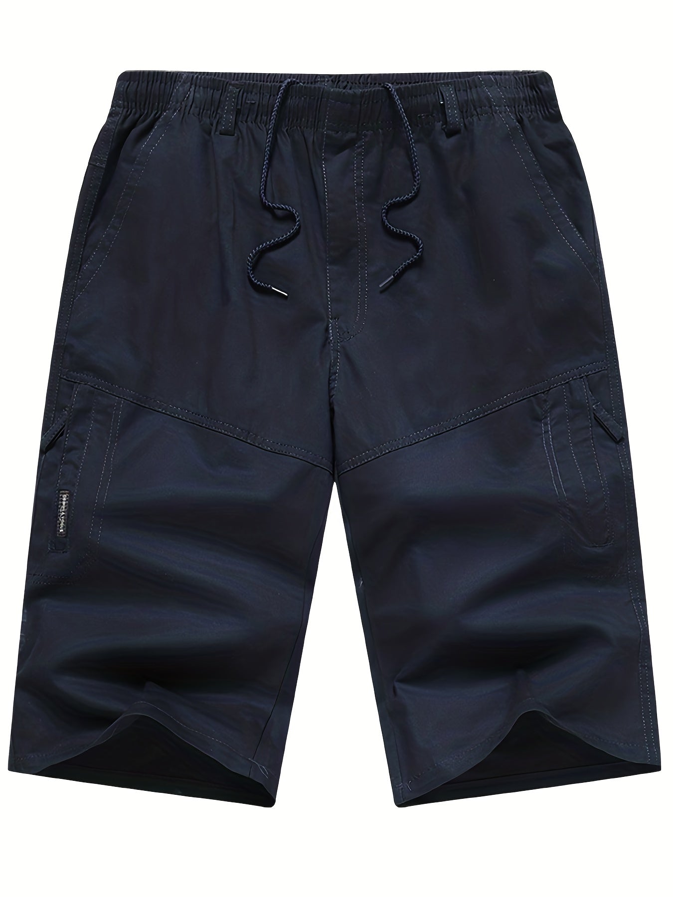 Classic Cargo Shorts Men's Casual Pocket Solid Waist Drawstring Cargo Shorts