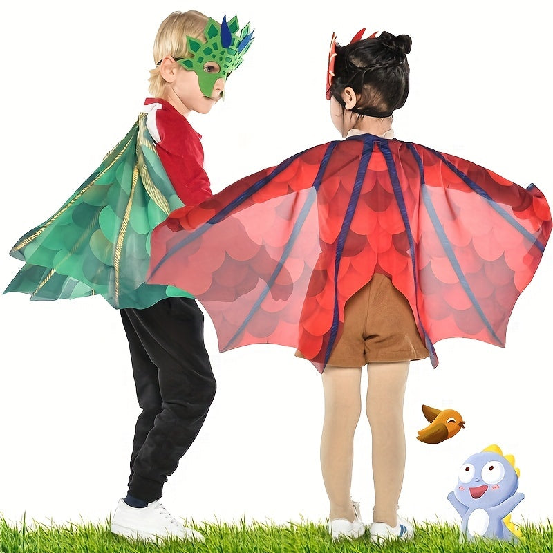 Dinosaur Dragon Wings Costume Mask for Kids Dress Up Boys Girls