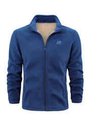 Casual Fleece Jacket Men's Comfortable Zip Up Coat For Winter
