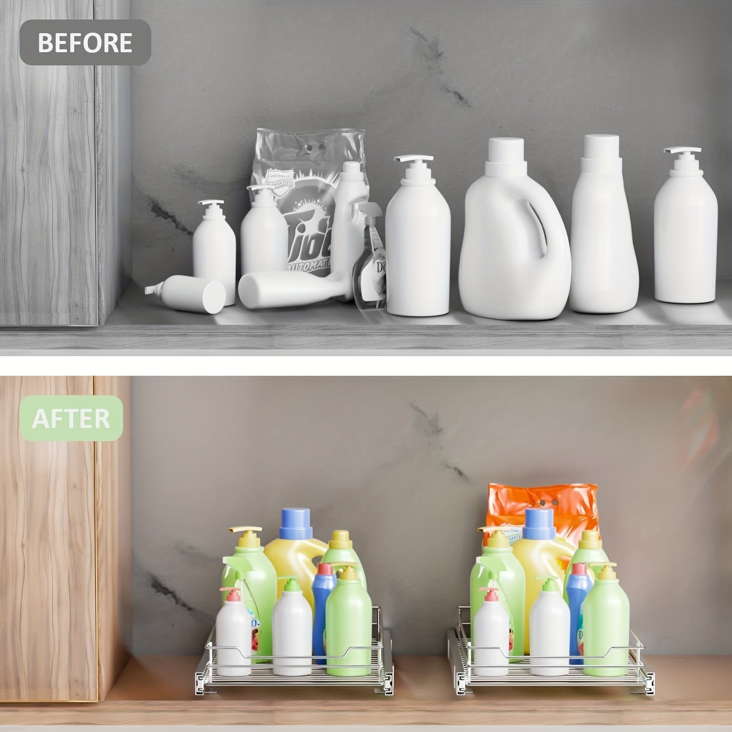 Heavy Duty Cabinet Pull Out Shelves - Slide Out Cabinet Organizer