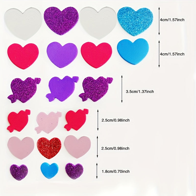 Mother's Love Stickers Red Heart Foam Self Adhesive Love Shape