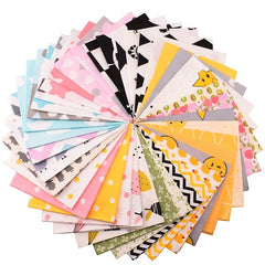 40pcs 10x10cm Random Printed Twill Cotton Fabric for Patchwork DIY Quilting