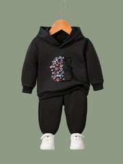 Flower Hedgehog Print 2pcs Girls Outfits For Sports Spring Fall