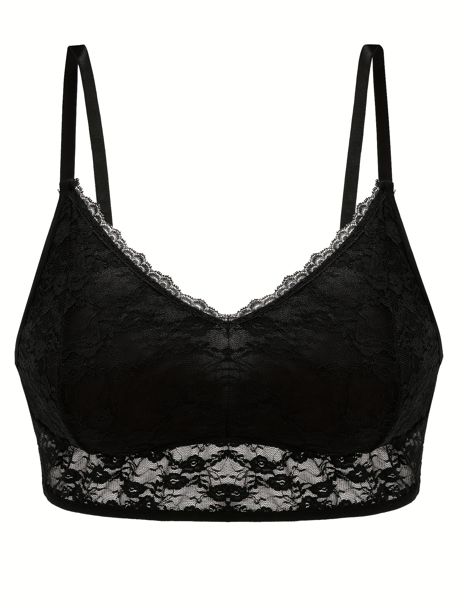 Sexy Lace V Neck Solid Seamless Bralette