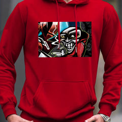 Abstract Painting Print Hoodie Men's Graphic Pullover