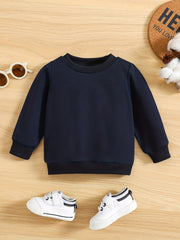 Baby Long Sleeve Pullover Top Solid Sweatshirt