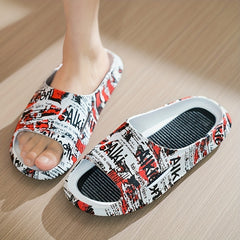 Men's Camo Platform Slides Non Slip Slippers for Indoor Outdoor Shower