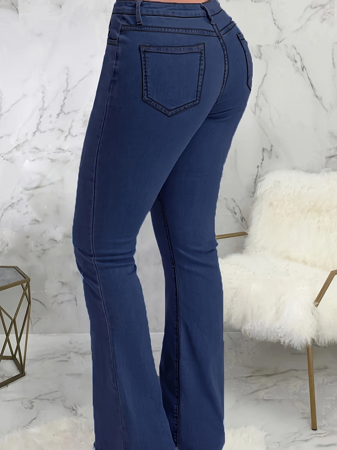 Women's Plus Size Flared Leg Stretch Denim Jeans