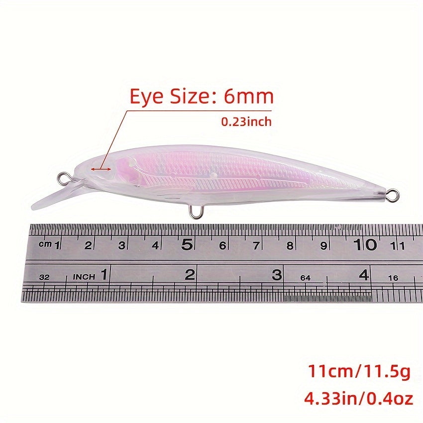 10pcs Unpainted Jerkbait Blank Minnow Lure Bionic Hard Crankbait Swimbaits