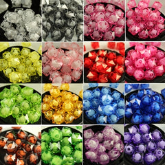 100 Pcs 8mm Square Acrylic Faceted Beads DIY Jewelry Accessory Beads