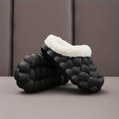 Kid's Plush Lined Massage Bubble Slides with Cushioned Non-Slip Sole