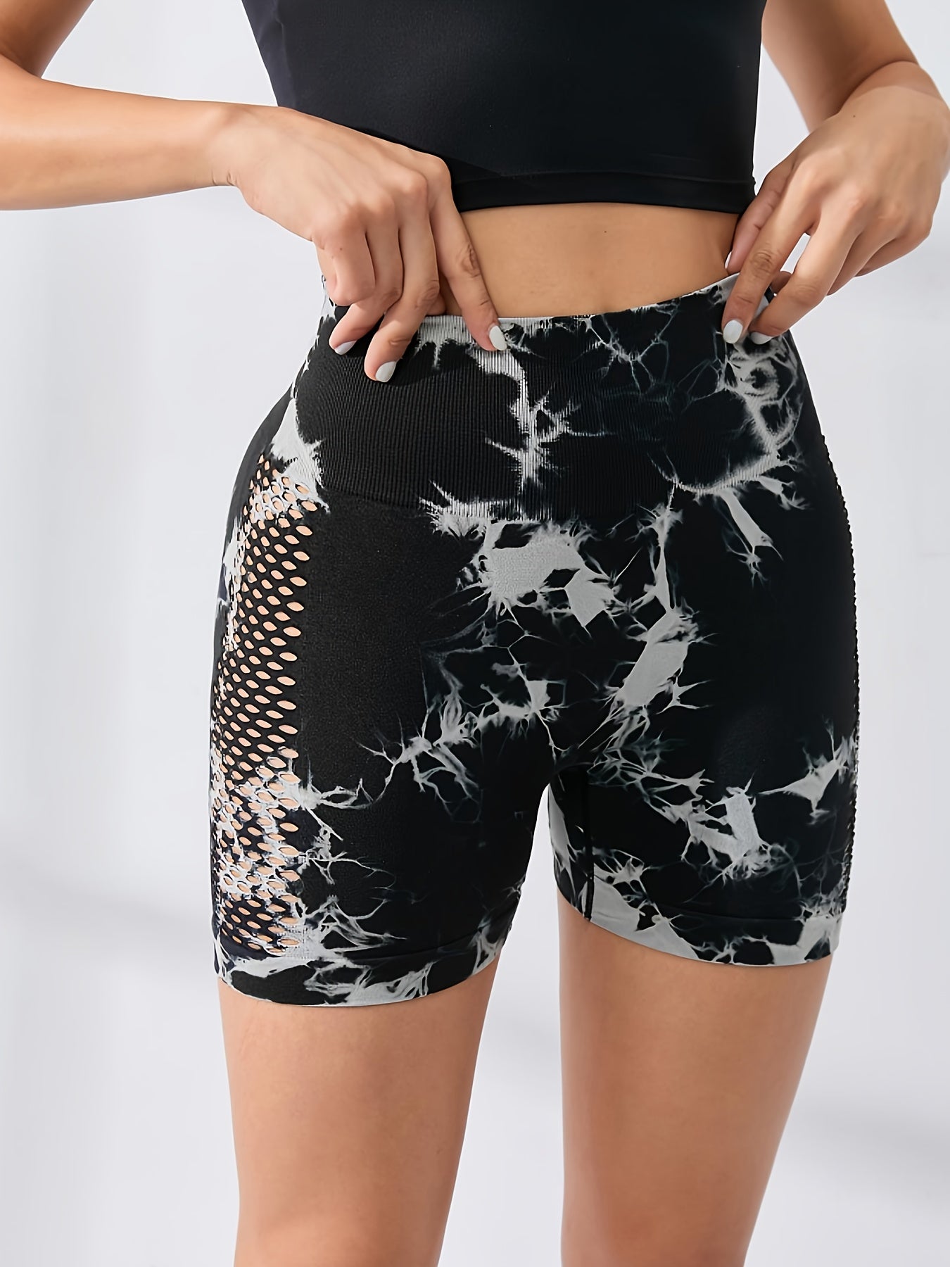 Tie Dye High Waist Yoga Sports Shorts for Women