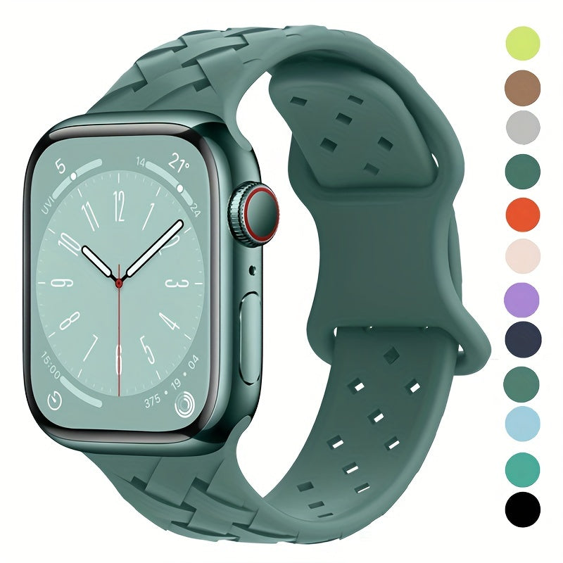 Silicone Braided Strap For IWatch Series Ultra SE 8 7 6 5 4 3 2