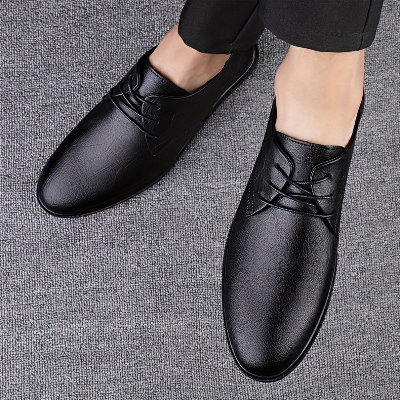 Men's British Style Leather Derby Shoes for Wedding Business