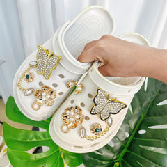 Bling Shoe Charms Set for Clogs & Sandals, Rhinestone & Faux Pearl