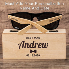 Custom Wooden Sunglasses for Groomsmen - Bachelor Party Gift