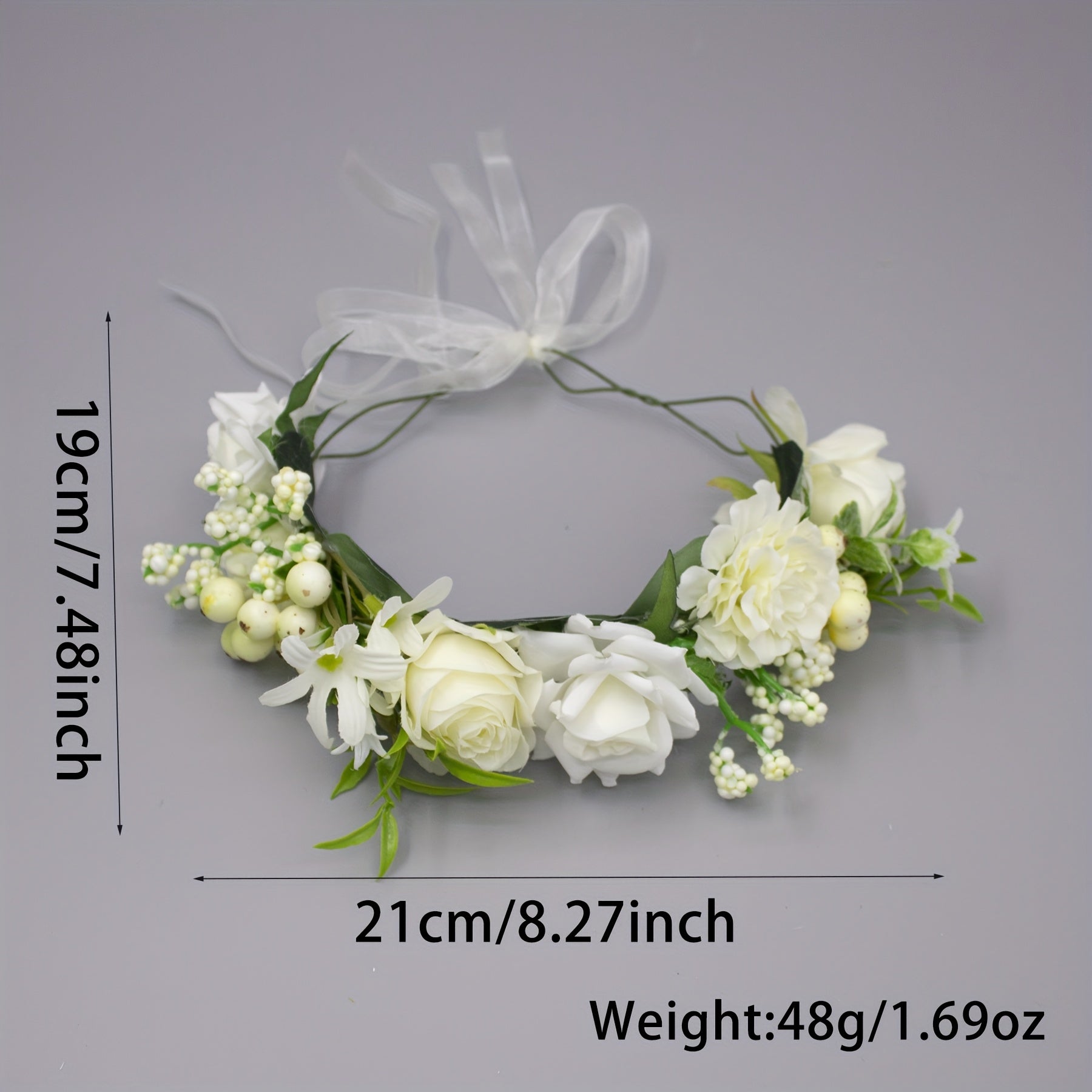 Romantic Princess Floral Crown Bridal Headband Bridesmaid Gift