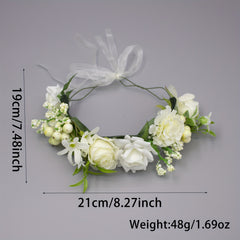Romantic Princess Floral Crown Bridal Headband Bridesmaid Gift