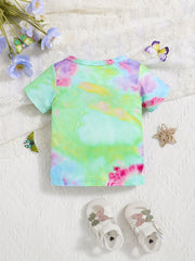 Tie Dye Baby Girl's T shirt Kid's Cartoon Top