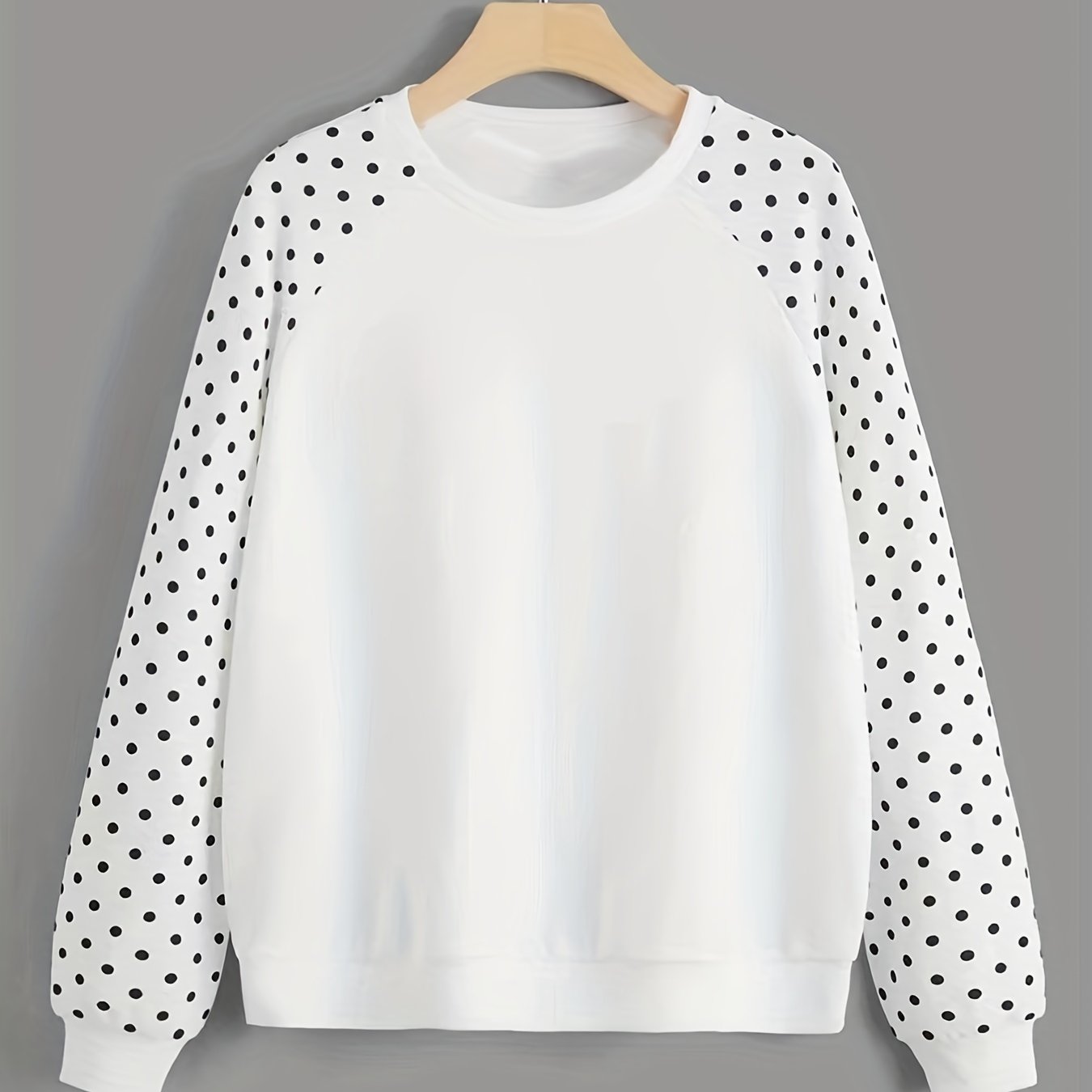 Polka Dot Pullover Sweatshirt for Women