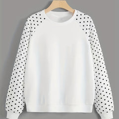 Polka Dot Pullover Sweatshirt for Women