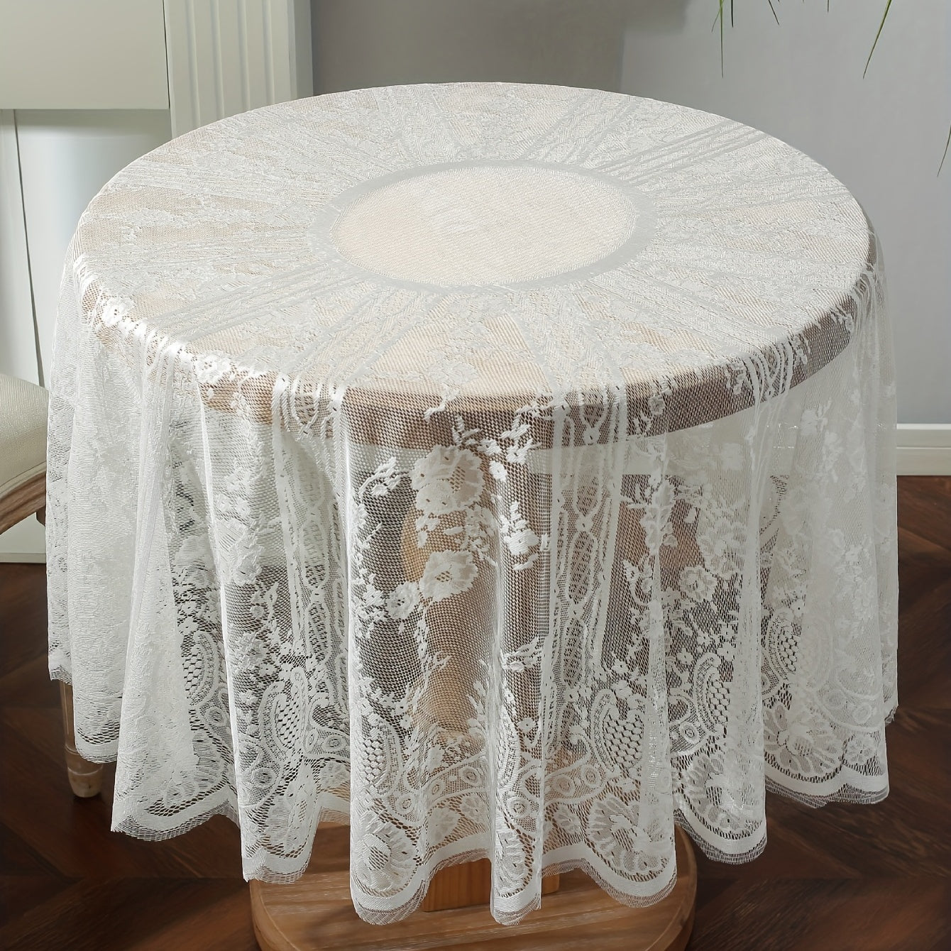 Round Lace Tablecloth American Style Retro Lace Table Cloth